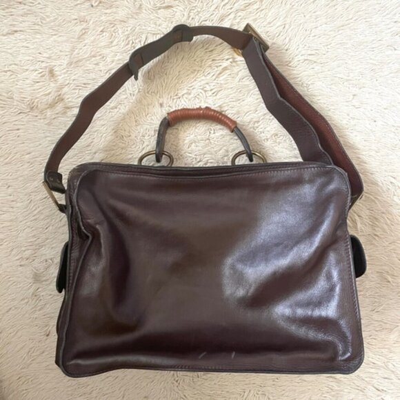 Vintage Bally Chocolate Brown Leather Work Bag - made in Italy! 🇮🇹 - Picture 14 of 16